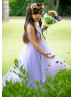 One Shoulder Lavender Tulle High Low Flower Girl Dress One Shoulder Lavender Tulle High Low Flower Girl Dress